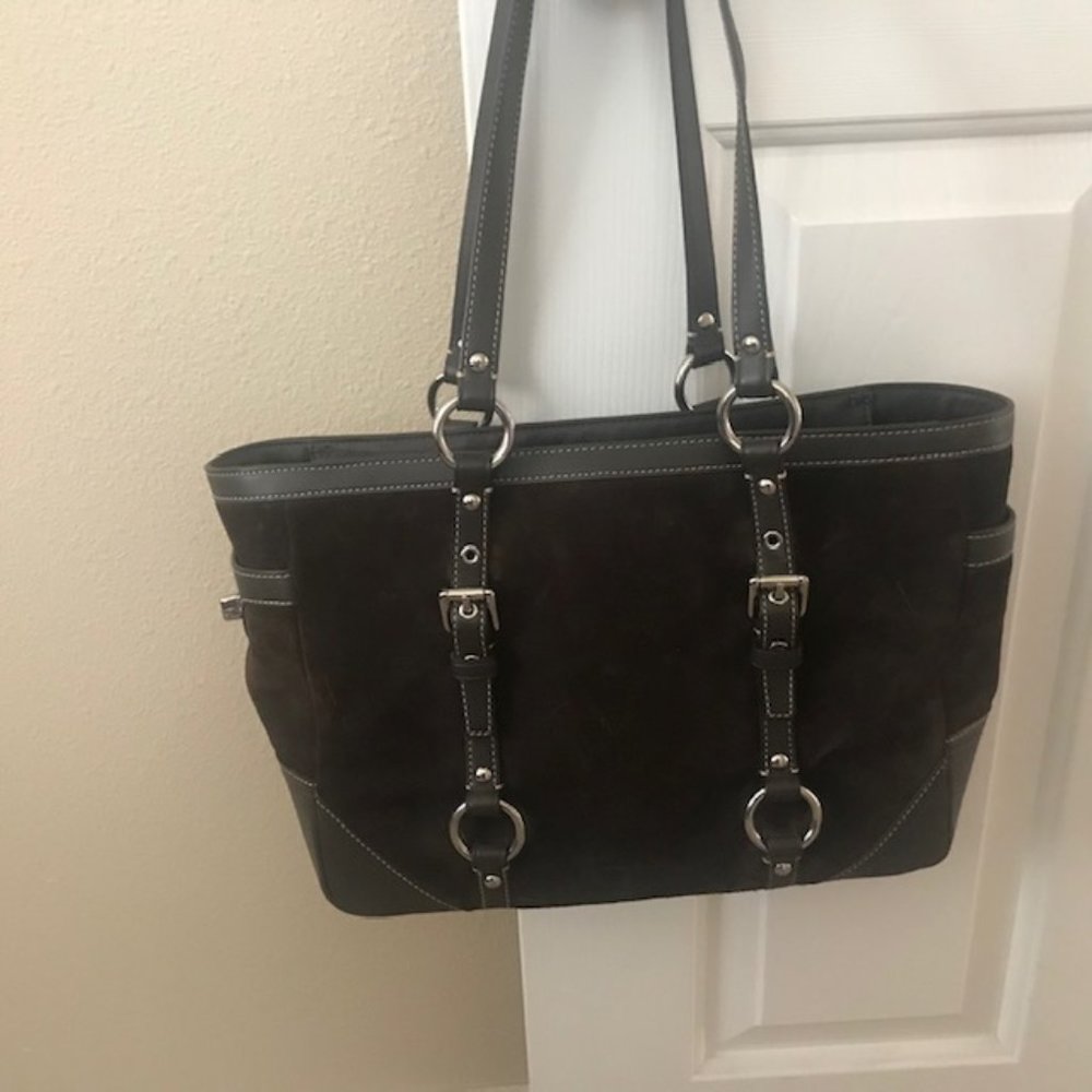 Authentic Coach Suede Tote with Dust Cover